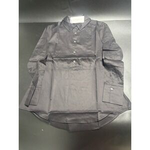 Harshman‎ NEW Women's Medea Popover Tunic Top Black 100% Cotton Blouse Size Med